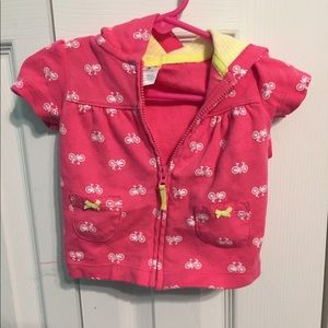 🔴 Pink short sleeve jacket w bicycles - carters